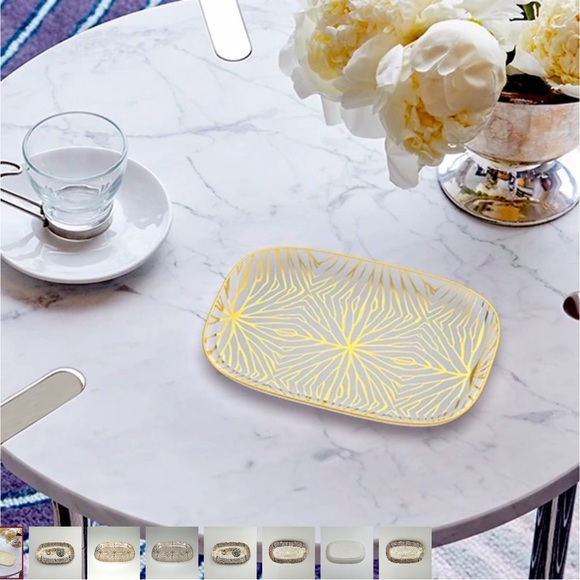 NEW Talianna of NY Lily Pad Ceramic Tray -- 24K Detail - Picture 5 of 8